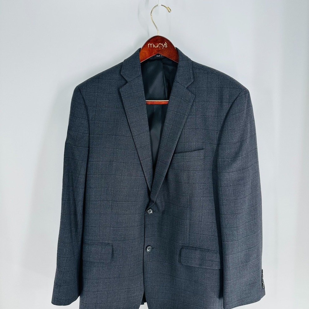 Calvin Klein Two Button Western Sport Coat Classic Blazer Dark Gray Size‎ 44 R